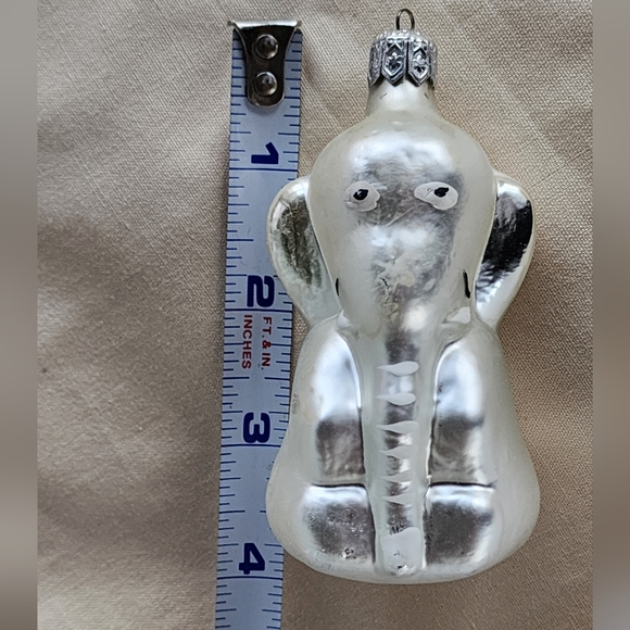 Vintage Poland Mercury Glass Elephant Christmas Ornament - Picture 8 of 8